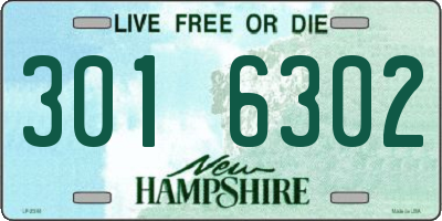 NH license plate 3016302