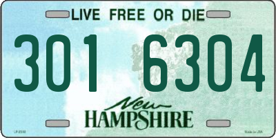 NH license plate 3016304