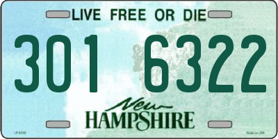 NH license plate 3016322