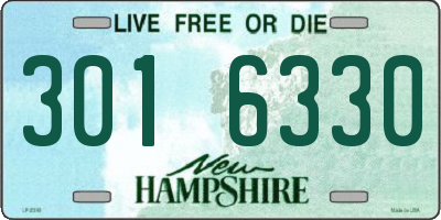 NH license plate 3016330
