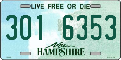 NH license plate 3016353