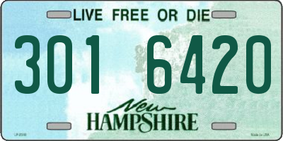 NH license plate 3016420