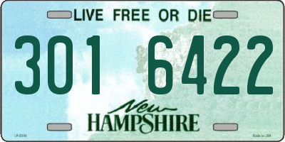 NH license plate 3016422
