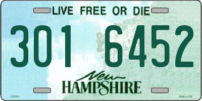 NH license plate 3016452