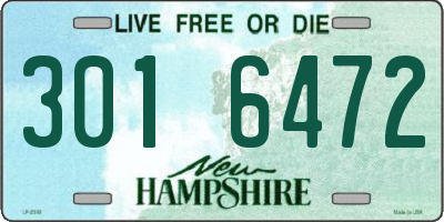 NH license plate 3016472