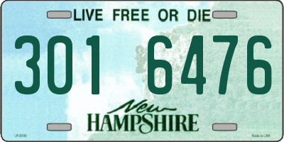 NH license plate 3016476