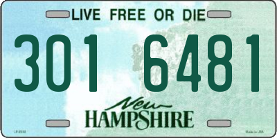 NH license plate 3016481