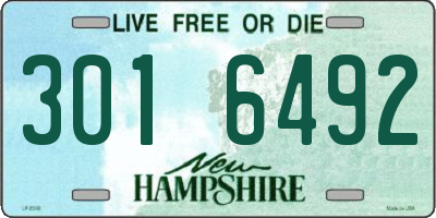 NH license plate 3016492