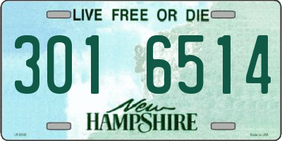 NH license plate 3016514