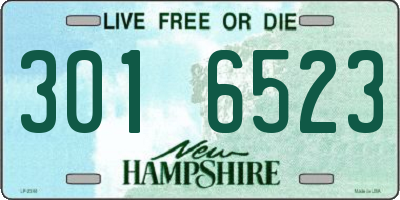 NH license plate 3016523
