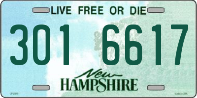 NH license plate 3016617