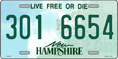 NH license plate 3016654