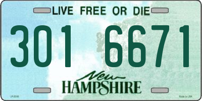 NH license plate 3016671