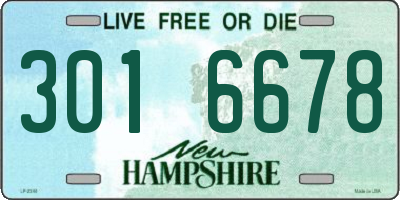 NH license plate 3016678