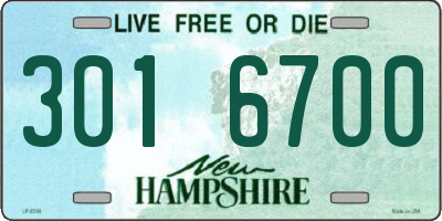 NH license plate 3016700