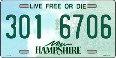 NH license plate 3016706