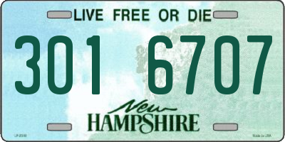 NH license plate 3016707