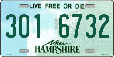 NH license plate 3016732