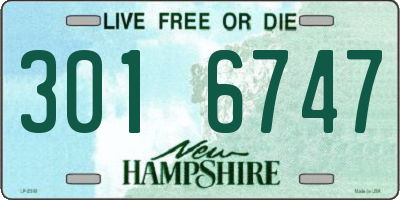 NH license plate 3016747