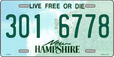 NH license plate 3016778