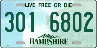 NH license plate 3016802