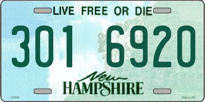 NH license plate 3016920