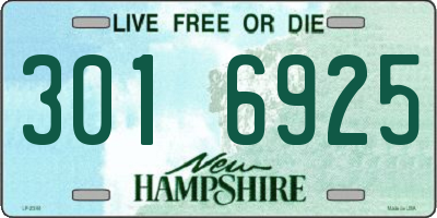 NH license plate 3016925