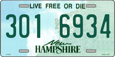 NH license plate 3016934