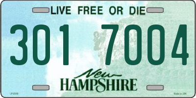 NH license plate 3017004