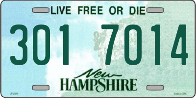 NH license plate 3017014