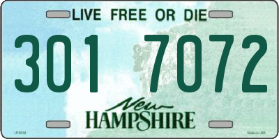 NH license plate 3017072