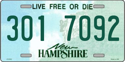 NH license plate 3017092