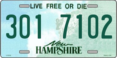 NH license plate 3017102