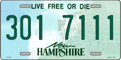NH license plate 3017111