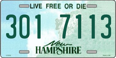 NH license plate 3017113