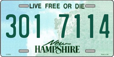 NH license plate 3017114