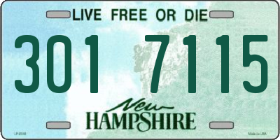 NH license plate 3017115