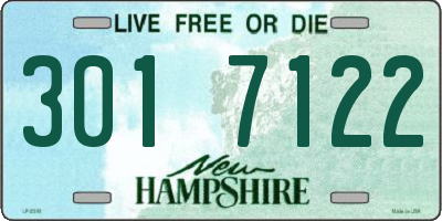 NH license plate 3017122