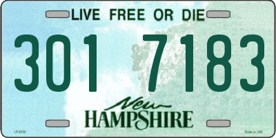 NH license plate 3017183