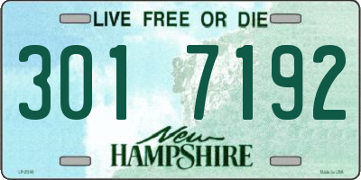 NH license plate 3017192