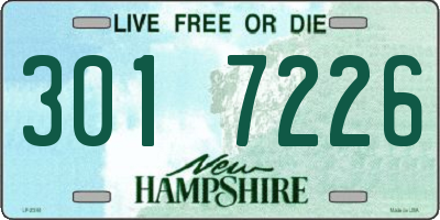NH license plate 3017226