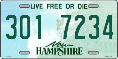 NH license plate 3017234