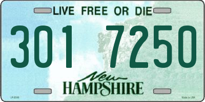 NH license plate 3017250