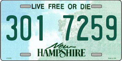 NH license plate 3017259