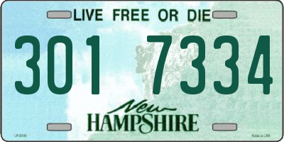 NH license plate 3017334