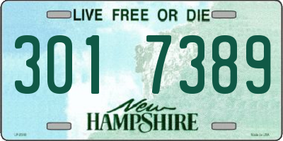 NH license plate 3017389