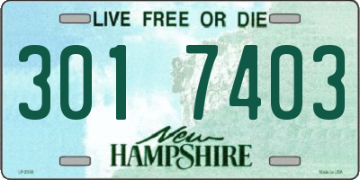 NH license plate 3017403