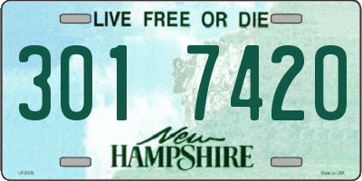 NH license plate 3017420
