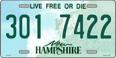 NH license plate 3017422