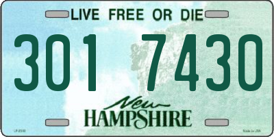 NH license plate 3017430